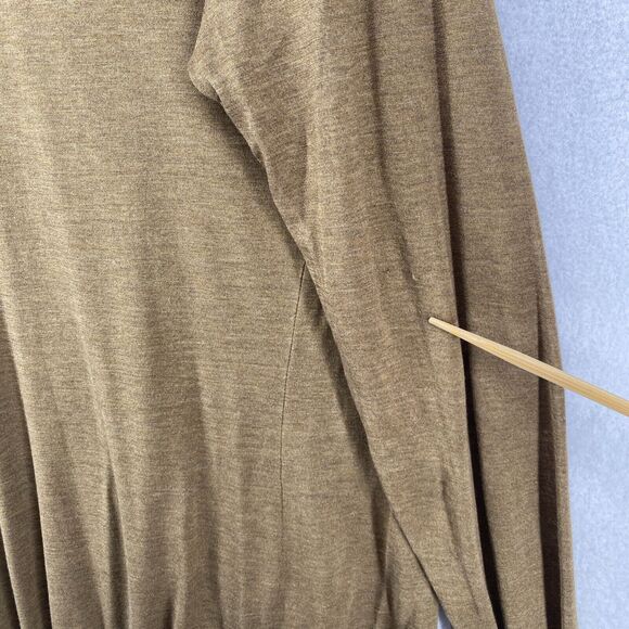 EILEEN FISHER Cardigan PL Silk Cotton Jersey Draped Open Front Long Sleeve Brown - Picture 14 of 15